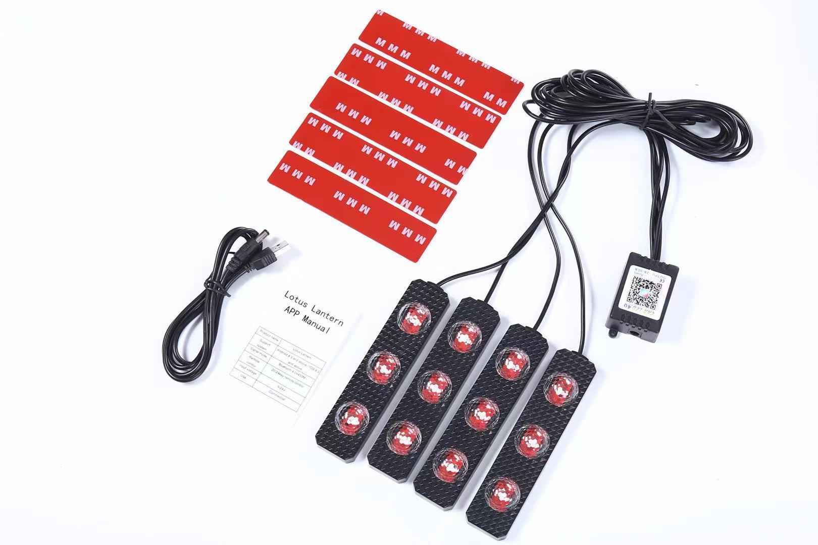 Wireless LED Atmosphere Light for Car - Foot Soles Full of Stars Sound Activated - Image 5