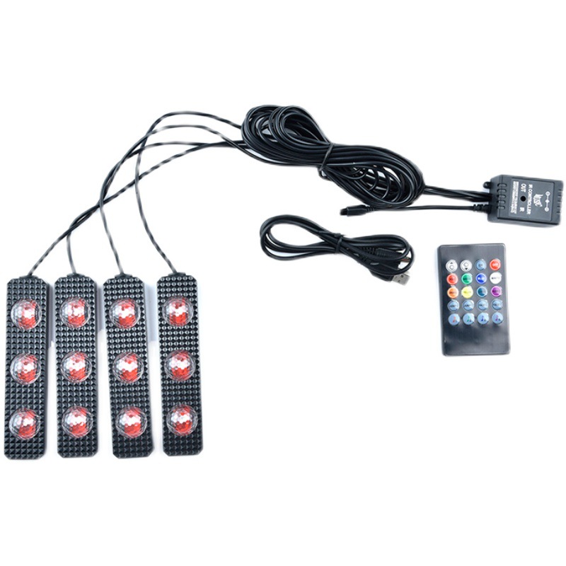 Wireless LED Atmosphere Light for Car - Foot Soles Full of Stars Sound Activated - Image 7