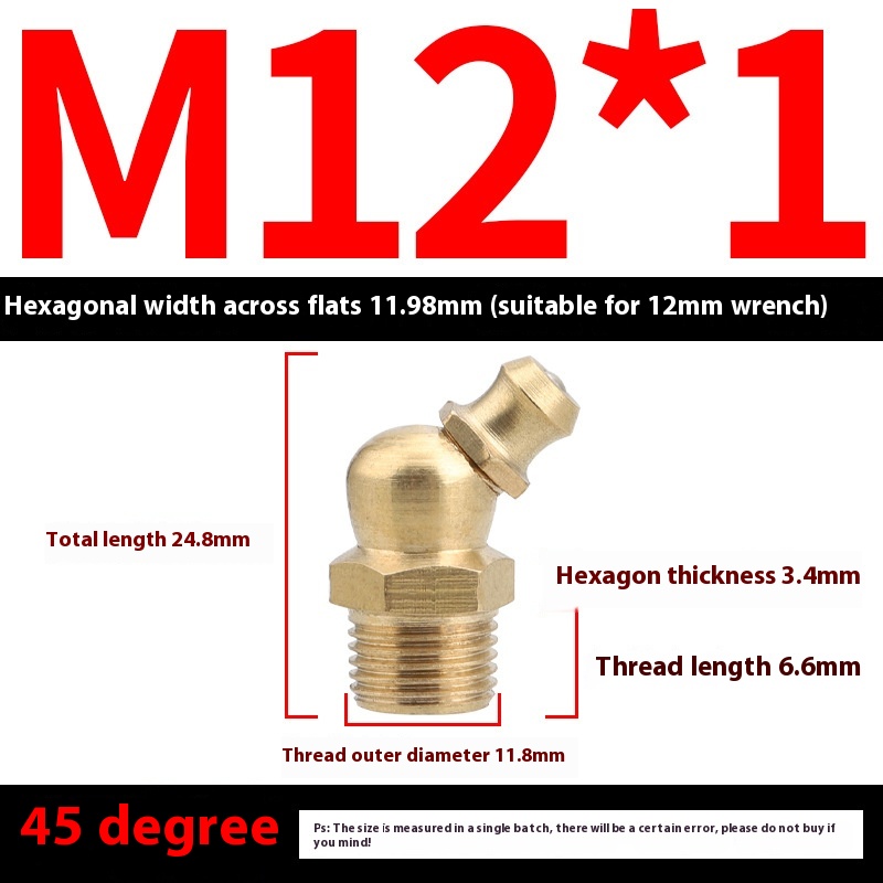 British Pure Copper Head Grease Nipple with 45 Bend 90 Degree Nozzle - Durable Butter Cup Design - Image 2