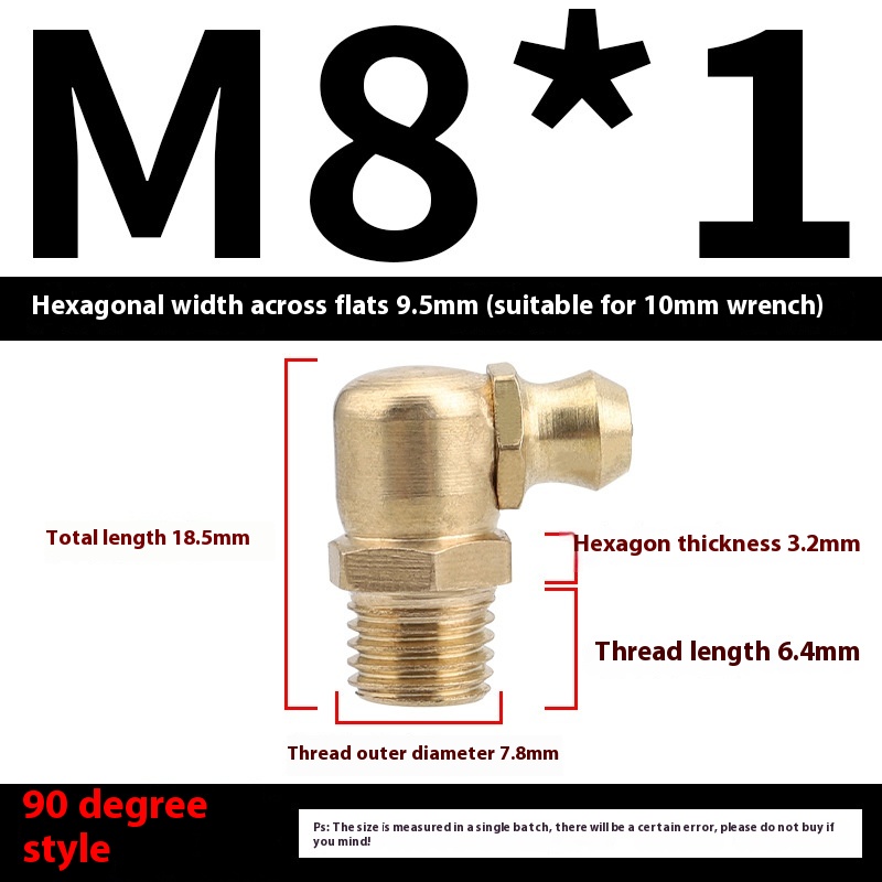 British Pure Copper Head Grease Nipple with 45 Bend 90 Degree Nozzle - Durable Butter Cup Design - Image 4