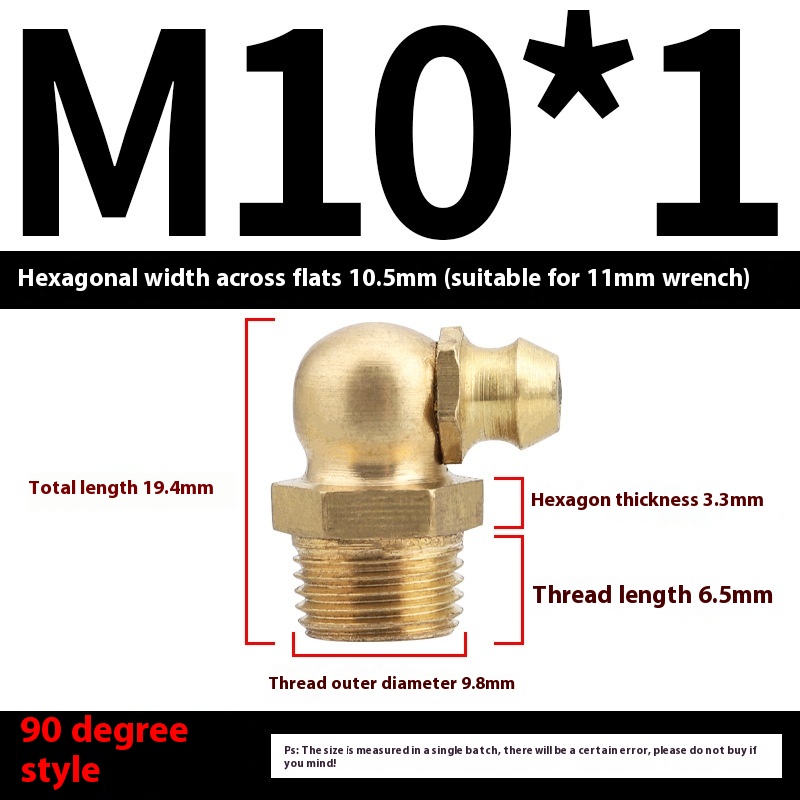 British Pure Copper Head Grease Nipple with 45 Bend 90 Degree Nozzle - Durable Butter Cup Design - Image 5