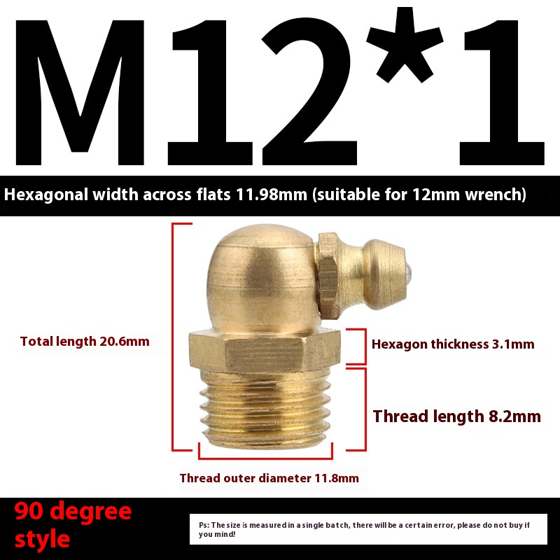 British Pure Copper Head Grease Nipple with 45 Bend 90 Degree Nozzle - Durable Butter Cup Design - Image 6