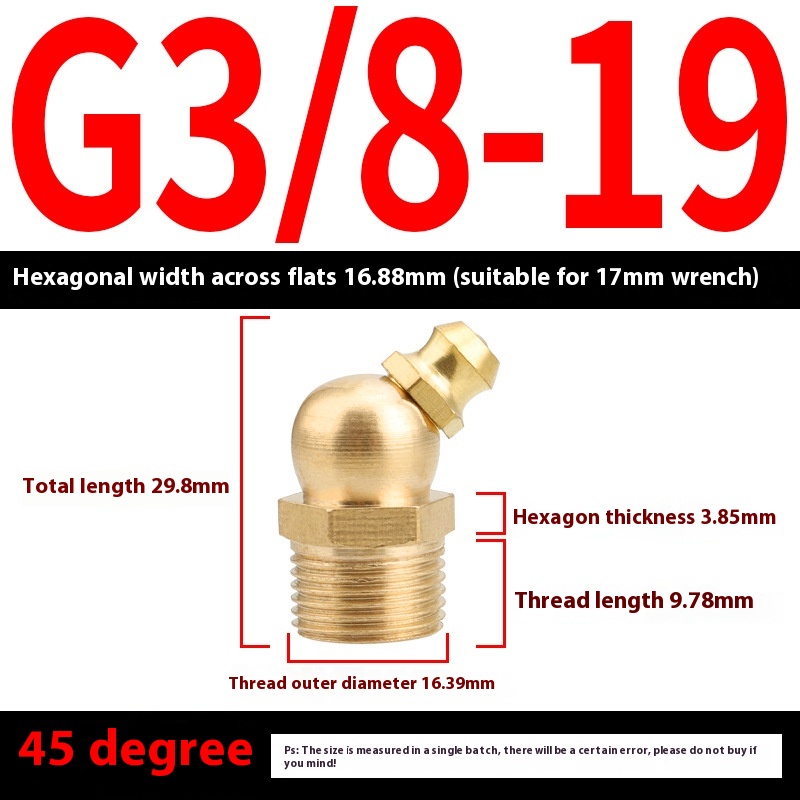 British Pure Copper Head Grease Nipple with 45 Bend 90 Degree Nozzle - Durable Butter Cup Design - Image 25