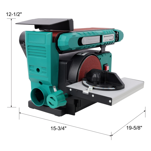 High-Performance Benchtop Belt and Disc Sander, 120V 60Hz, 4x36 In. Belt & 6 In. Disc, Sleek Green Finish - Image 9