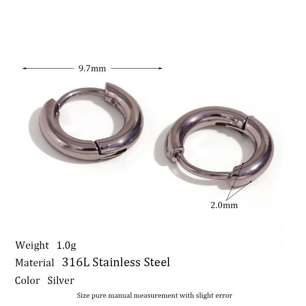 Versatile Stainless Steel Plated 18K Ear Clip Hoop Jewelry - Chic Ear Accessories for Her