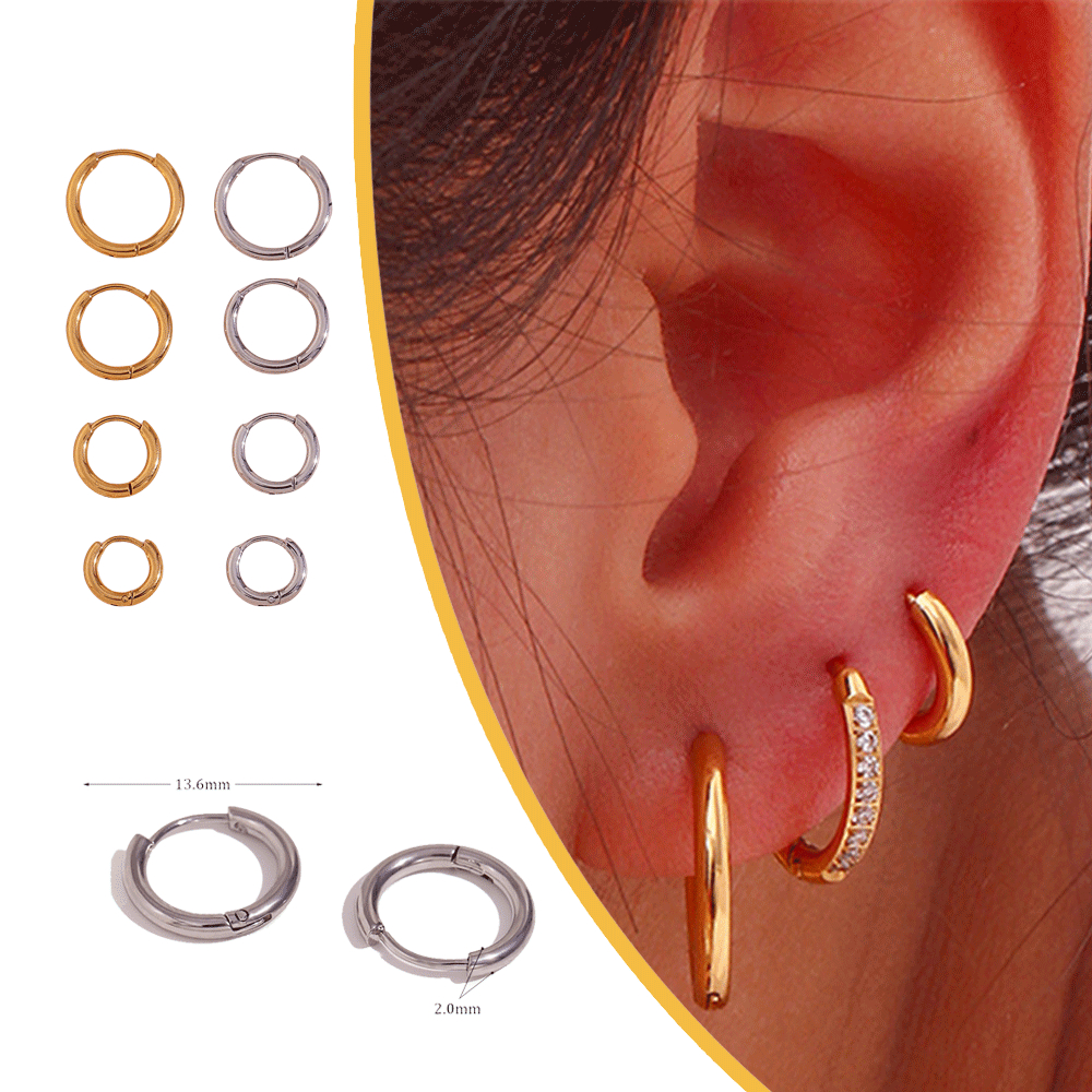 Versatile Stainless Steel Plated 18K Ear Clip Hoop Jewelry - Chic Ear Accessories for Her - Image 5