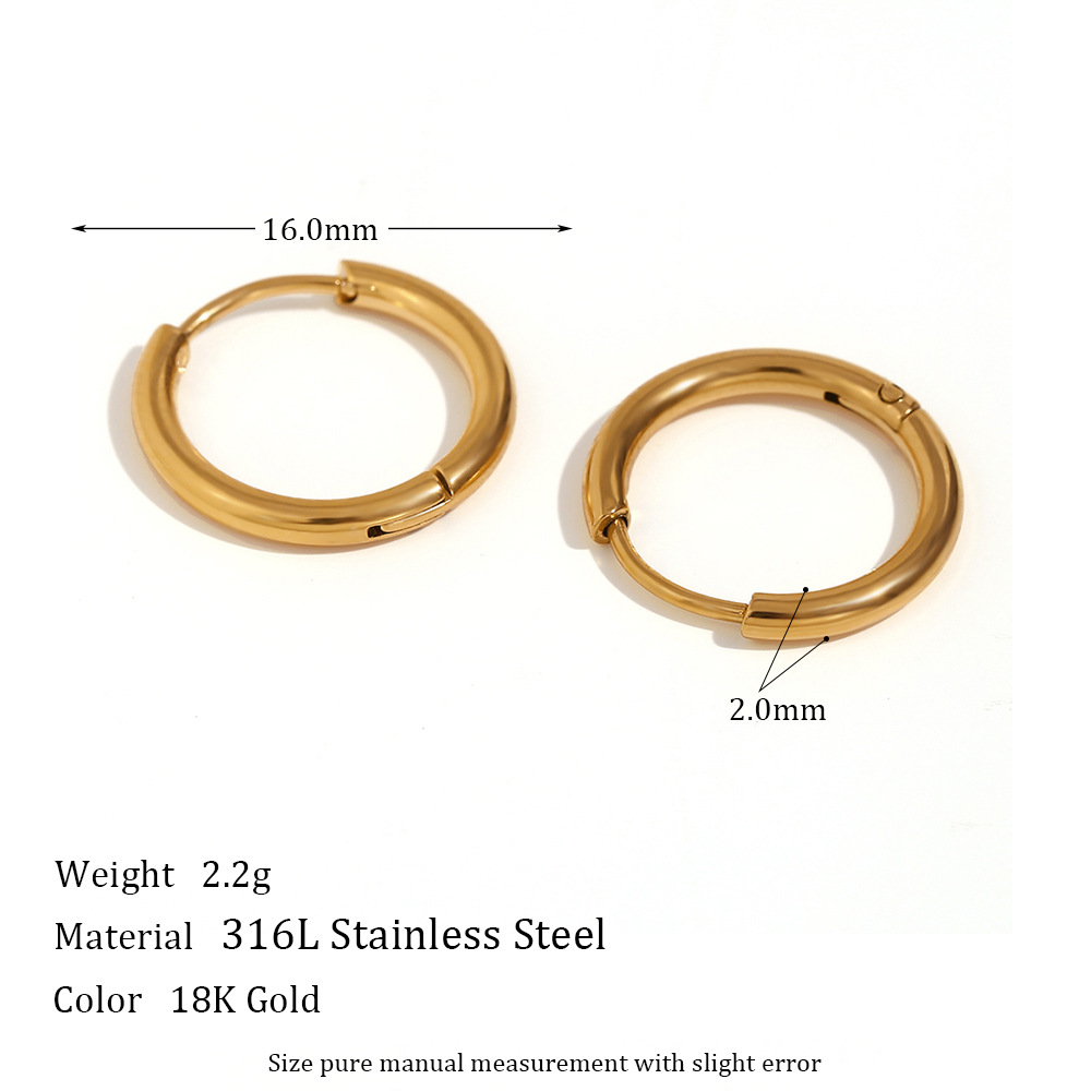 Versatile Stainless Steel Plated 18K Ear Clip Hoop Jewelry - Chic Ear Accessories for Her - Image 12