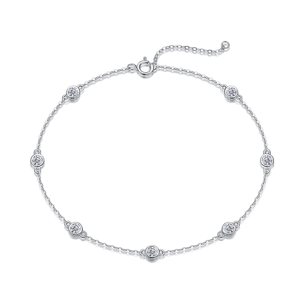 Smart Bubble Luxury Fashion Mossan Diamond S925 Silver Bracelet - A Stunning Alternative to Natural Diamonds