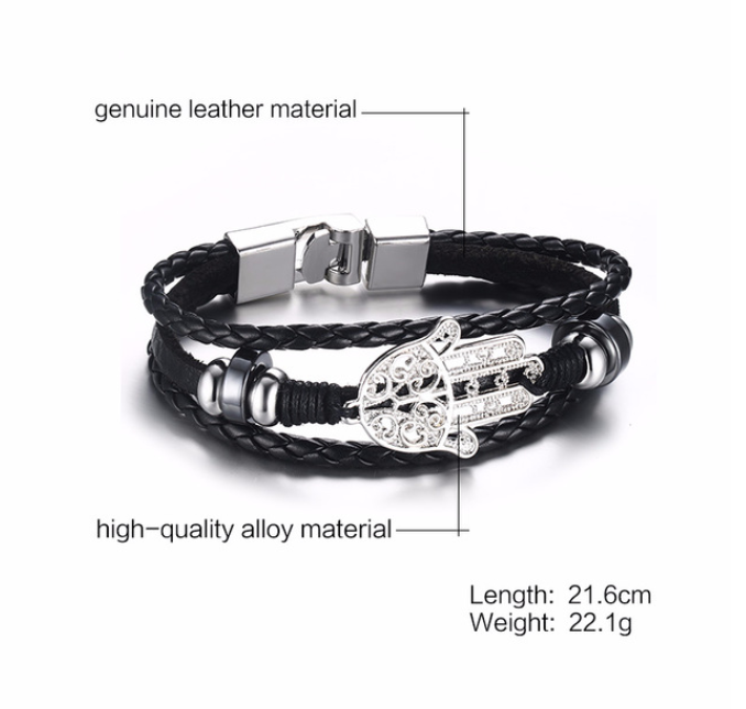 Alloy Lucky Figure 8 Leather Bracelet - Stylish & Unique Accessory - Image 5