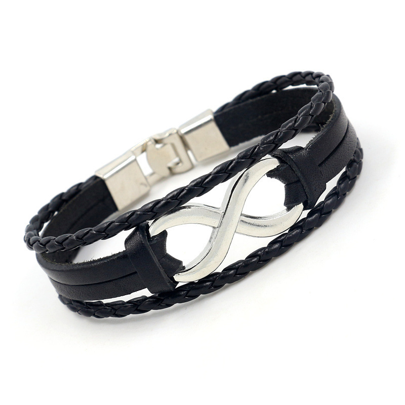 Alloy Lucky Figure 8 Leather Bracelet - Stylish & Unique Accessory - Image 10