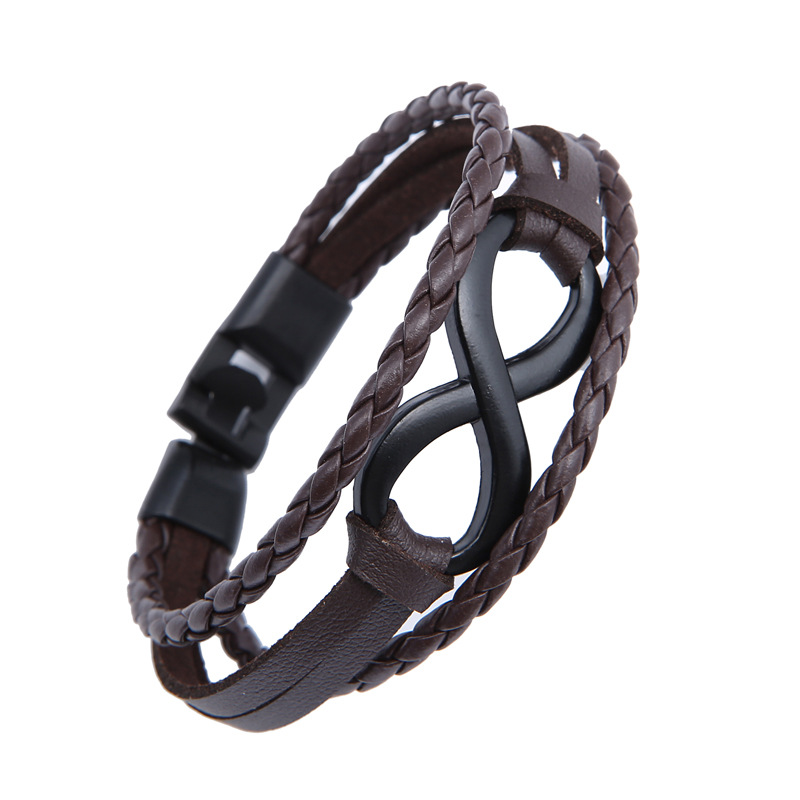 Alloy Lucky Figure 8 Leather Bracelet - Stylish & Unique Accessory - Image 14