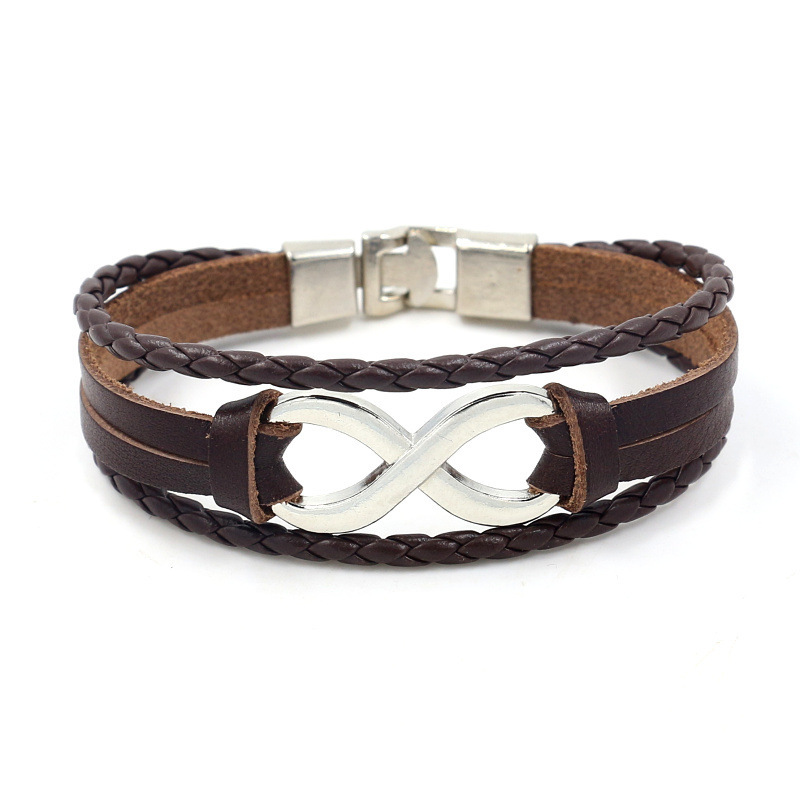 Alloy Lucky Figure 8 Leather Bracelet - Stylish & Unique Accessory - Image 19