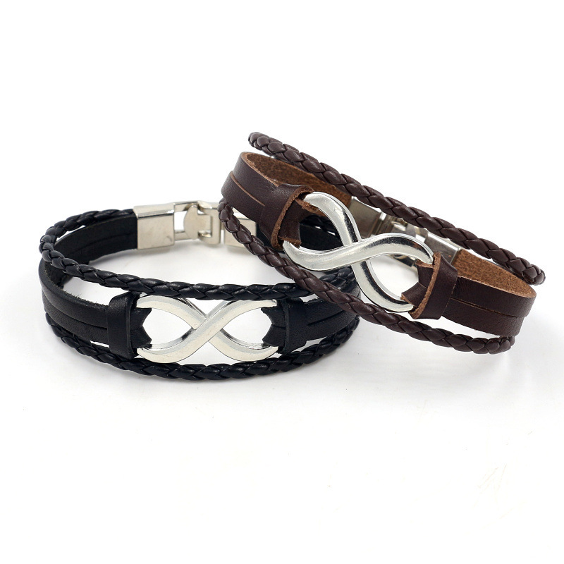 Alloy Lucky Figure 8 Leather Bracelet - Stylish & Unique Accessory - Image 20