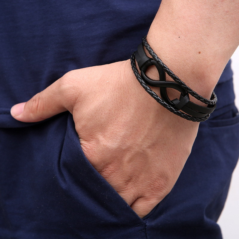 Alloy Lucky Figure 8 Leather Bracelet - Stylish & Unique Accessory - Image 21