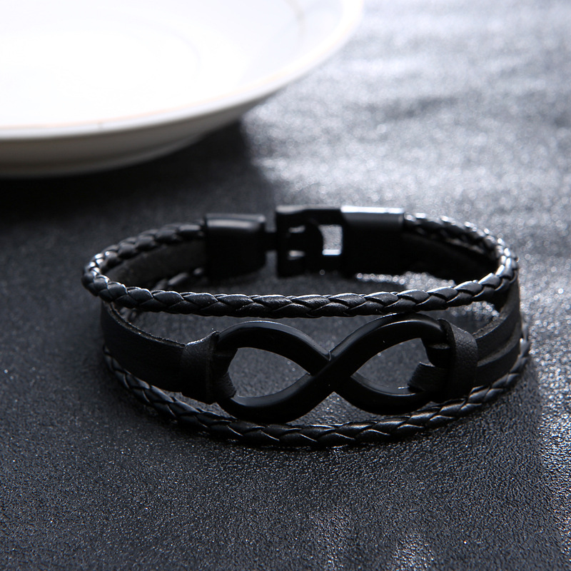 Alloy Lucky Figure 8 Leather Bracelet - Stylish & Unique Accessory - Image 22
