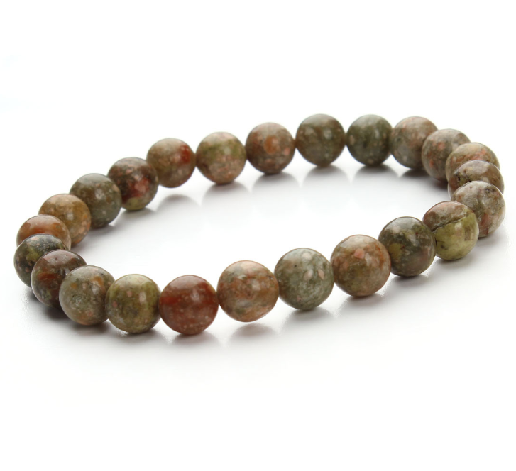 Aventurine Blue Sandstone Round Bead Bracelet - Stylish & Unique Design - Image 4