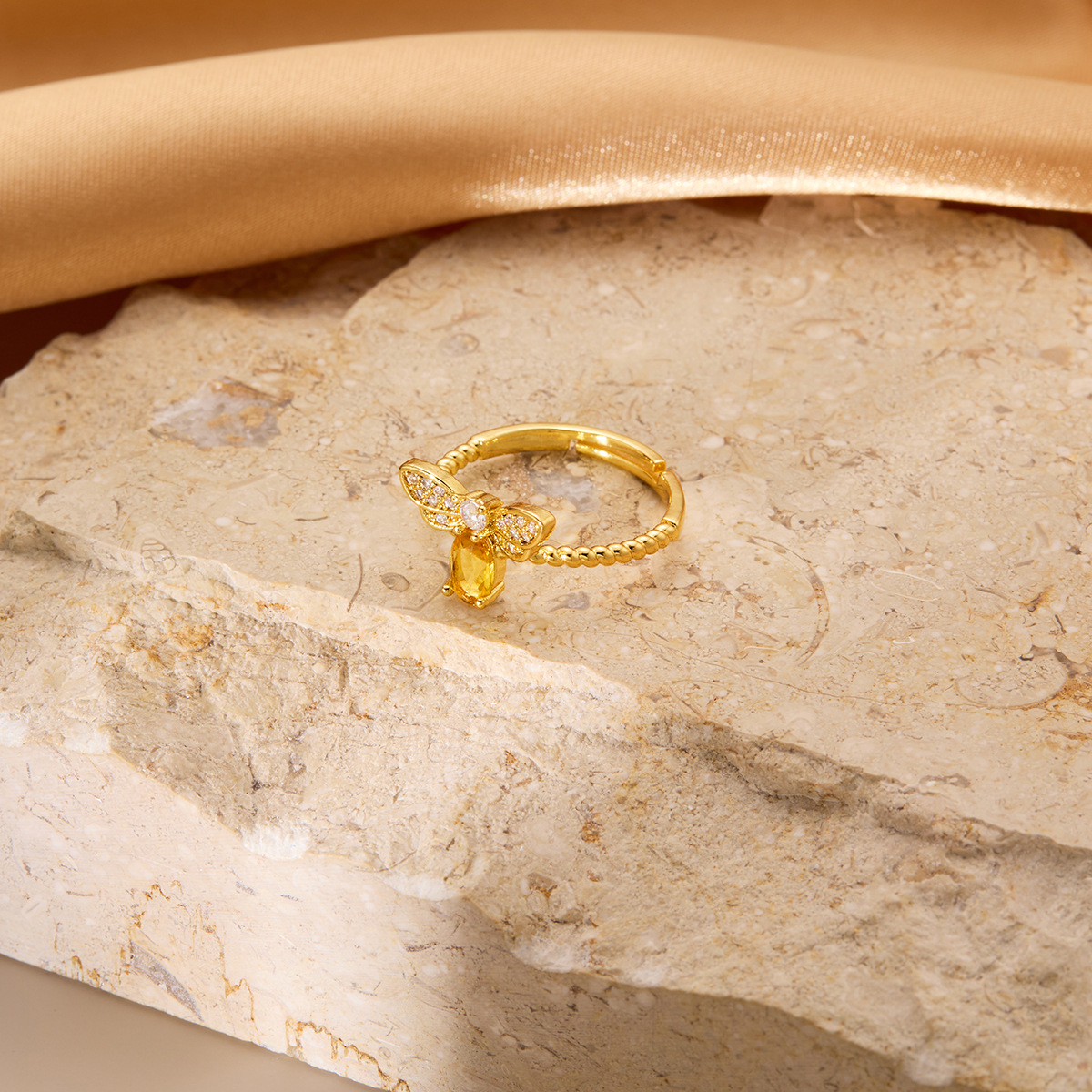 Vintage-Inspired Minority Real Gold Plated Copper Ring for Timeless Elegance - Image 3