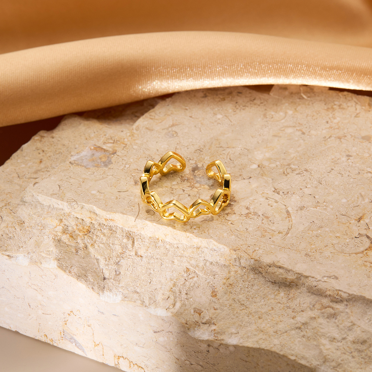 Vintage-Inspired Minority Real Gold Plated Copper Ring for Timeless Elegance - Image 4