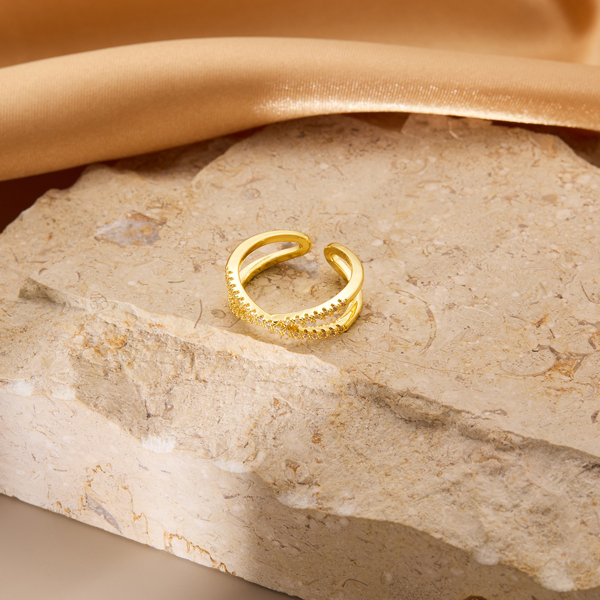 Vintage-Inspired Minority Real Gold Plated Copper Ring for Timeless Elegance - Image 5