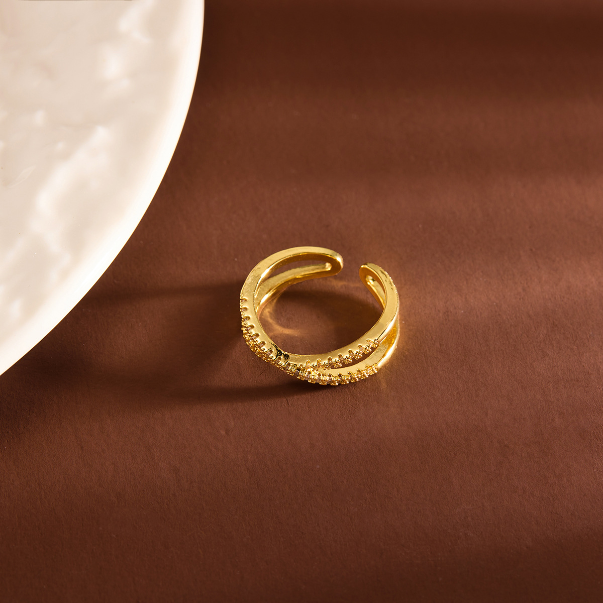 Vintage-Inspired Minority Real Gold Plated Copper Ring for Timeless Elegance - Image 8