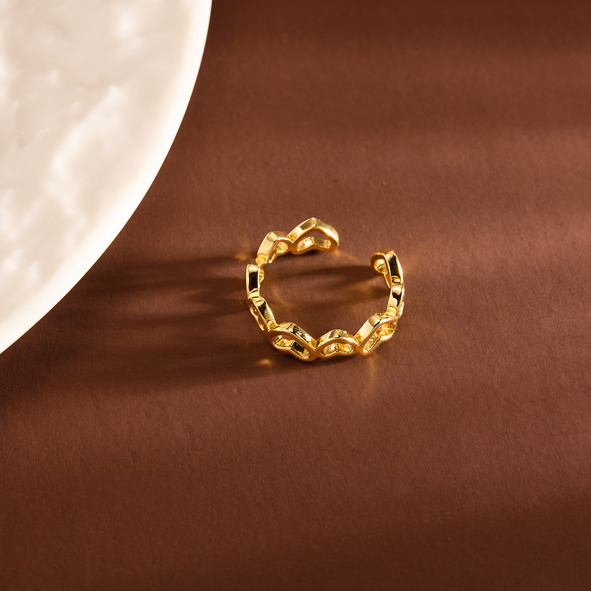 Vintage-Inspired Minority Real Gold Plated Copper Ring for Timeless Elegance - Image 10