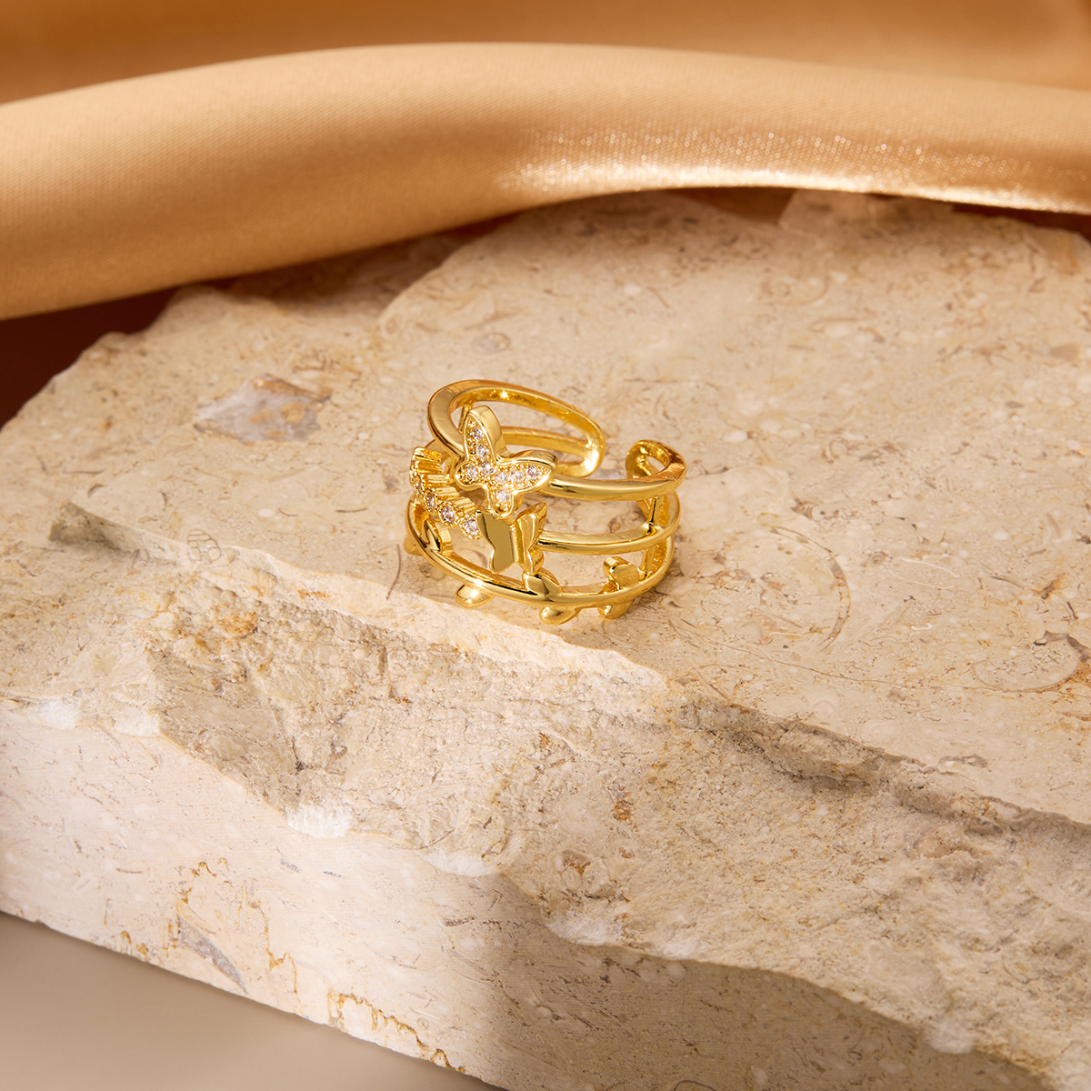 Vintage-Inspired Minority Real Gold Plated Copper Ring for Timeless Elegance - Image 12