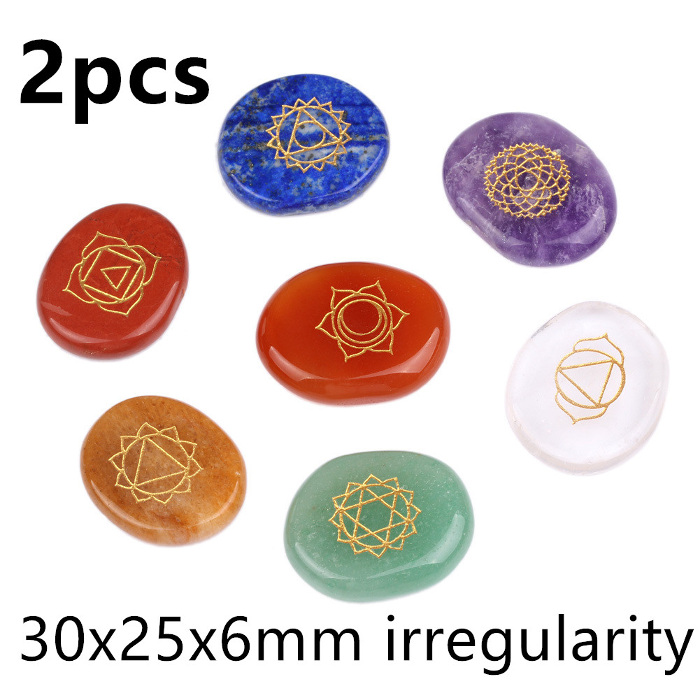 7 Chakras Natural Pocket Palm Stones for Healing and Meditation - Image 7