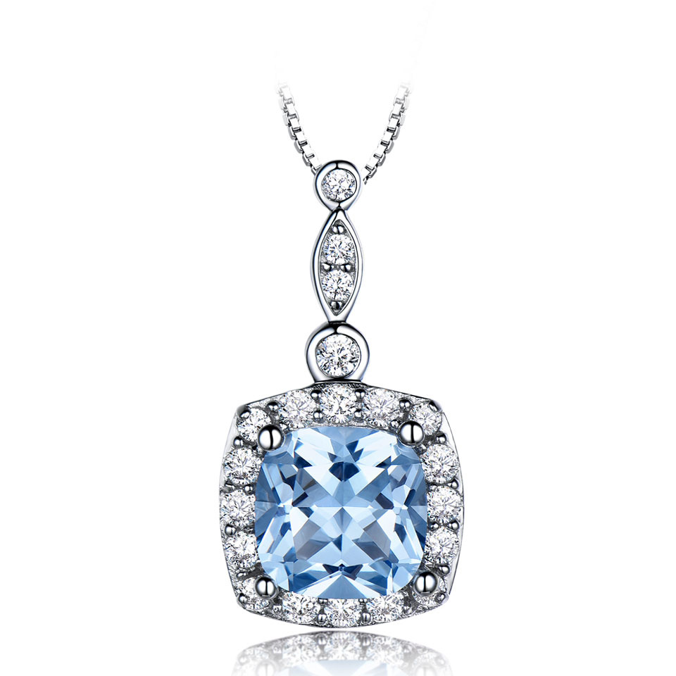 925 Sterling Silver Necklace with Sky Blue Topaz - Stunning Four-Piece Set - Image 8