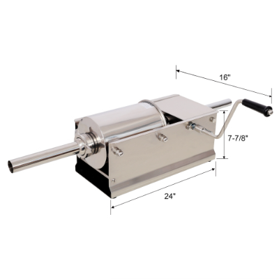 3L 7LBS Stainless Steel Horizontal Sausage Stuffer, Manual Sausage Maker with 4PCS Nozzles for Home & Commercial Use - Image 3