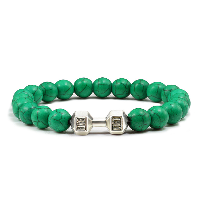 Turquoise Energy Gun Black Electroplated Alloy Barbell Bracelet - Stylish & Durable - Image 11