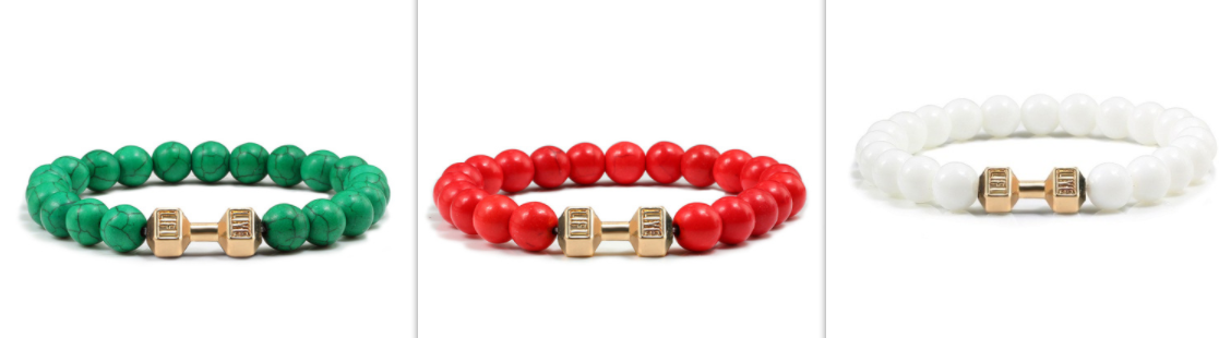 Turquoise Energy Gun Black Electroplated Alloy Barbell Bracelet - Stylish & Durable - Image 17