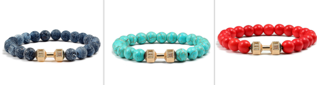 Turquoise Energy Gun Black Electroplated Alloy Barbell Bracelet - Stylish & Durable - Image 19