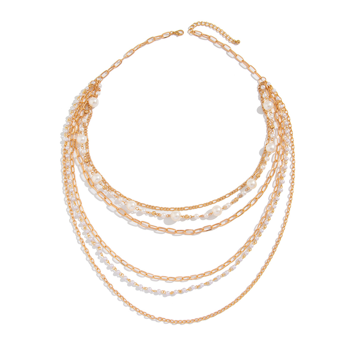 Elegant Cold Stringed Pearls Long Necklace Set for Timeless Style - Image 5