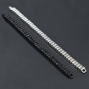 Europe and America Hip Hop Hot 2 Row Bling Rhinestone Bracelet for Men - NB02