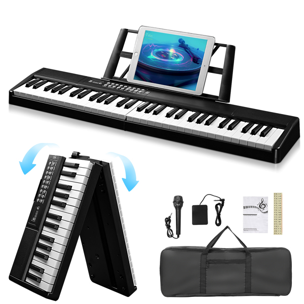 61-Key Portable Half Hammer Keyboard - Foldable Black Electronic Keyboard, Not for Sale AM - Image 3
