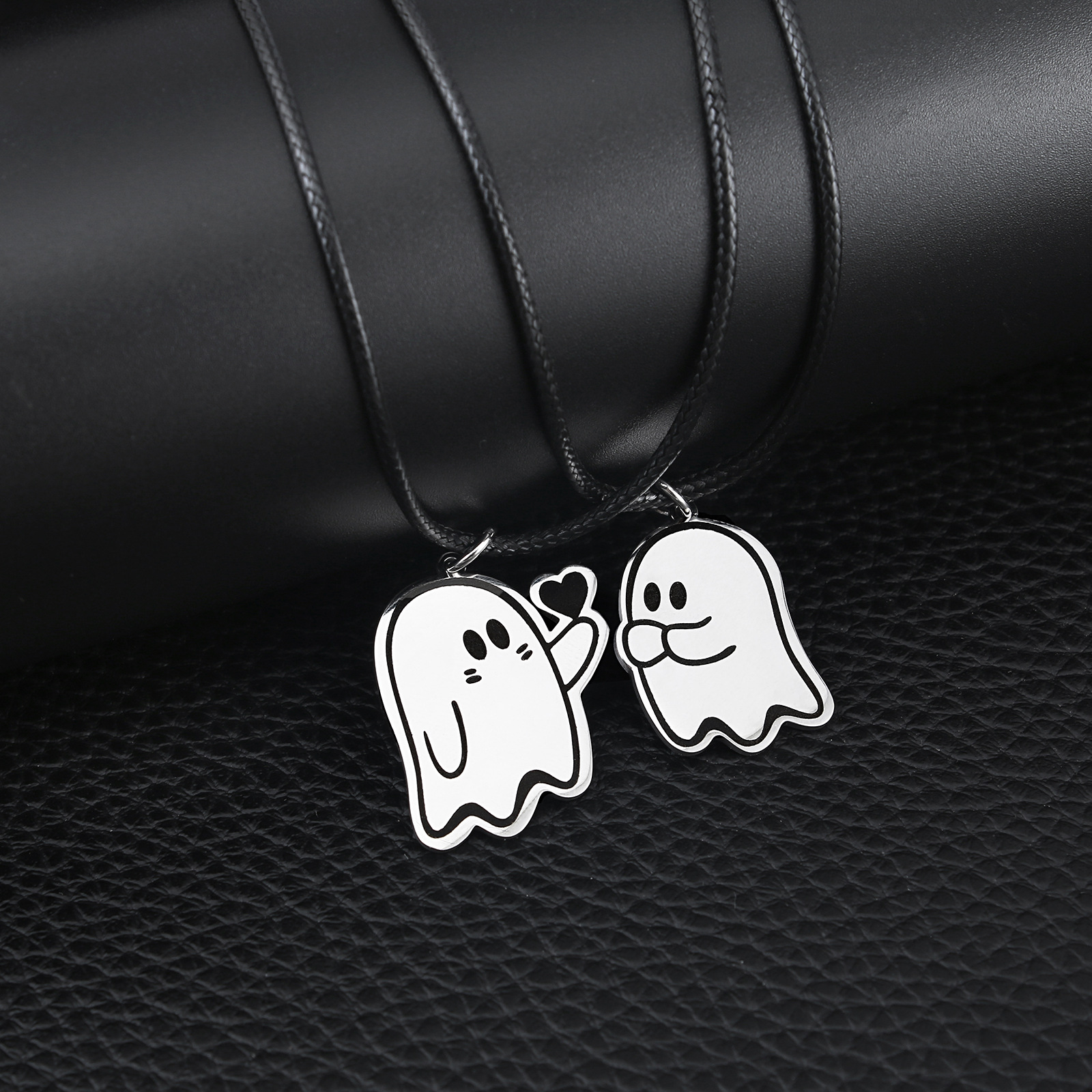 Adorable Halloween Love Ghost Necklace for Couples - Men & Women Pendant Accessories - Image 2