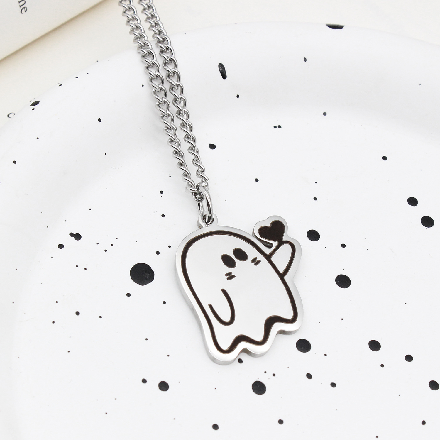 Adorable Halloween Love Ghost Necklace for Couples - Men & Women Pendant Accessories - Image 5