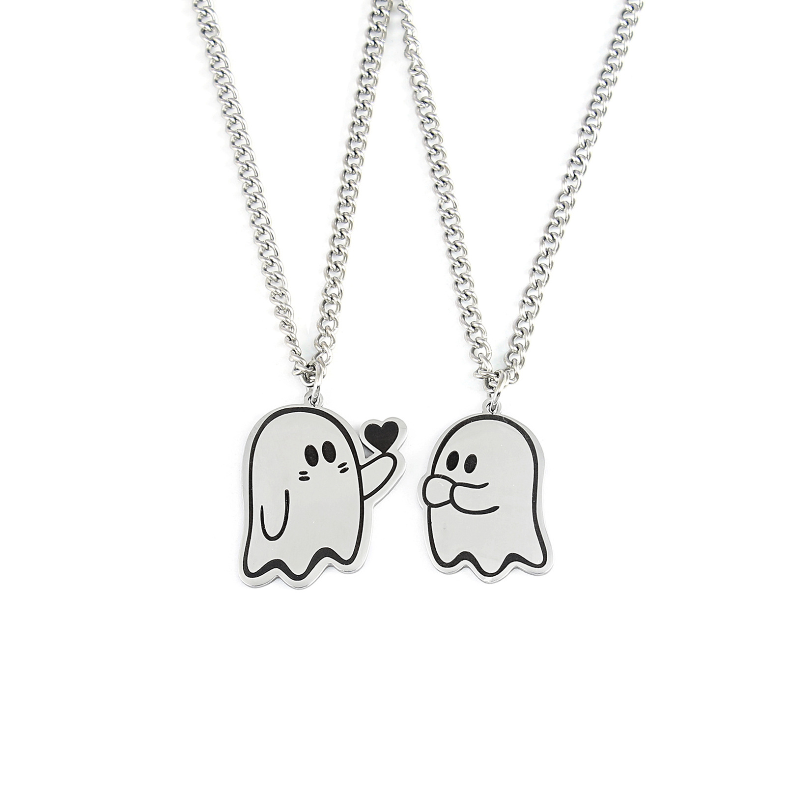 Adorable Halloween Love Ghost Necklace for Couples - Men & Women Pendant Accessories - Image 7