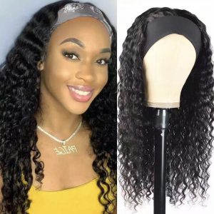 Stylish European and American Women's Ice Silk Head Scarf Wig Headband