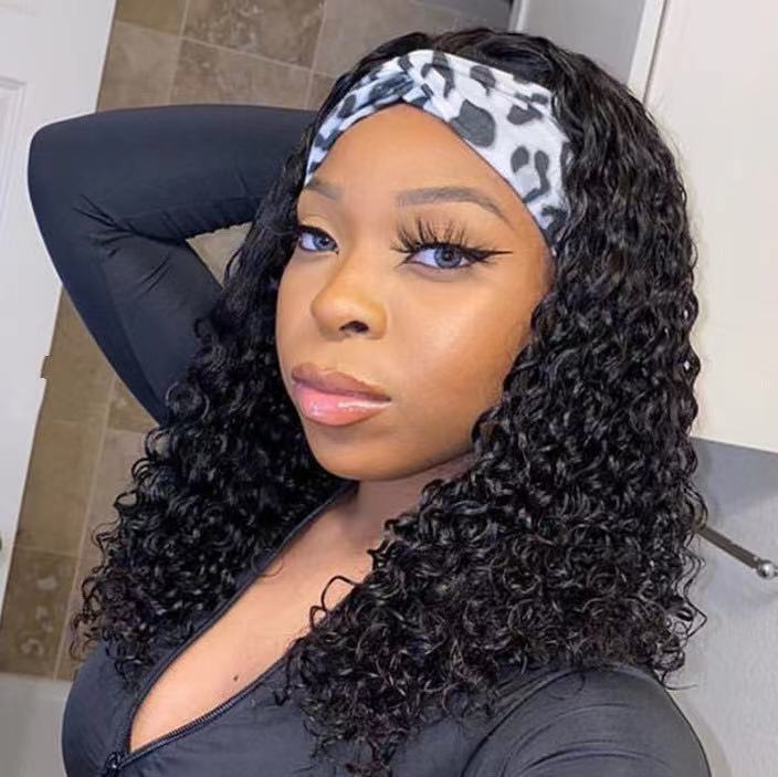 Stylish European and American Women's Ice Silk Head Scarf Wig Headband - Image 2