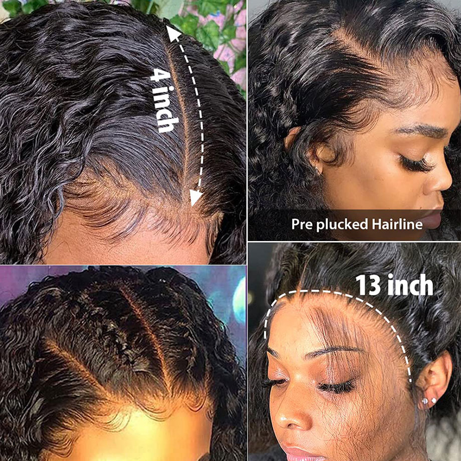 Deep Wave T Part Frontal Wig - Premium Human Hair Headgear for Stunning Styles - Image 12
