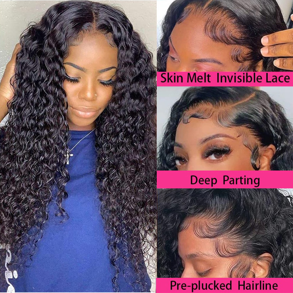 Deep Wave T Part Frontal Wig - Premium Human Hair Headgear for Stunning Styles - Image 13