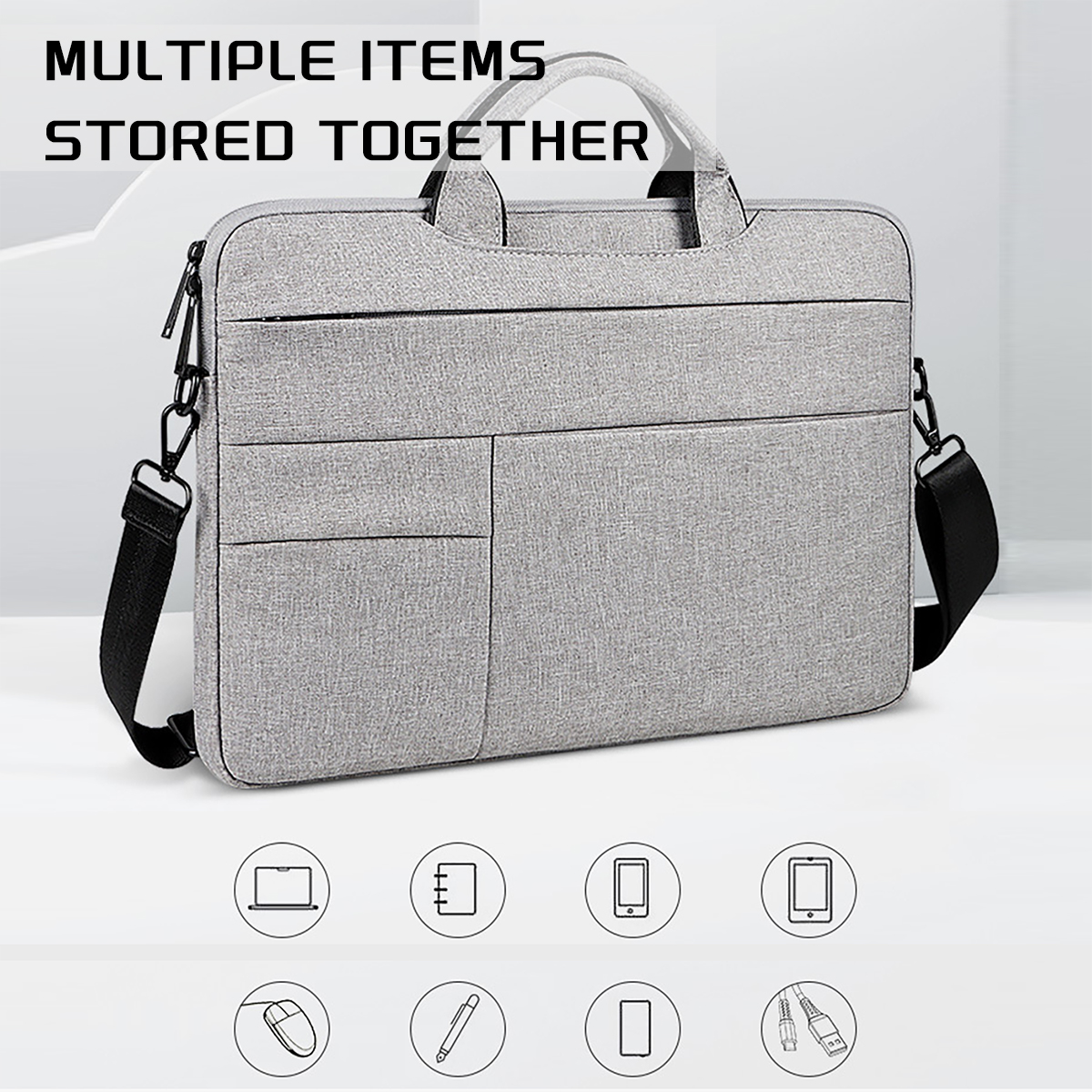 13-15.6 Inch Laptop Bag - Stylish Carrying Case with Shoulder Strap for Business, Leisure, or School Use - Image 10