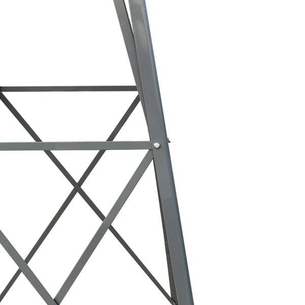 Grey and Red 4-Pod Standing Windmill with Wind Vane – Stylish Outdoor Decor - Image 3