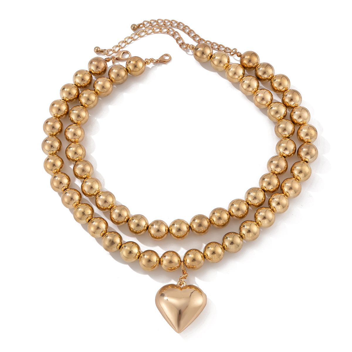 Elegant Pearl Heart Clavicle Chain - Beaded Heart-Shaped Ornament - Image 6