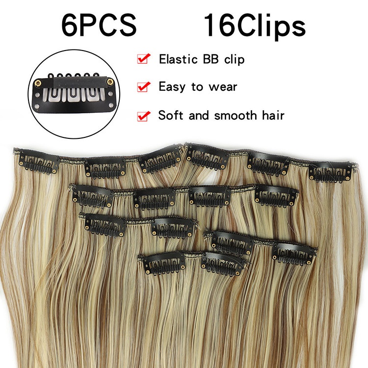 Wig Extensions 6-Piece Set for Long, Sleek Straight Hair - Enhance Your Look! - Image 22