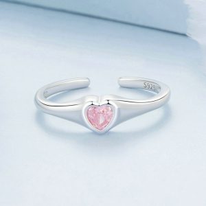 Adjustable Women's Fashion Love Heart-Shaped Ring for Stylish Elegance