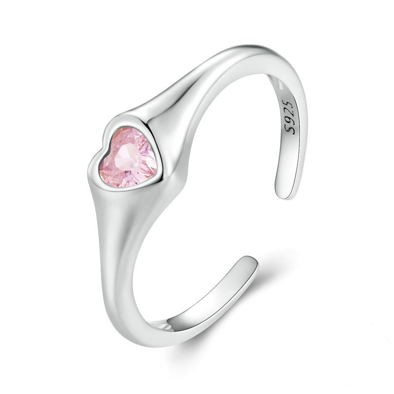 Adjustable Women's Fashion Love Heart-Shaped Ring for Stylish Elegance - Image 2