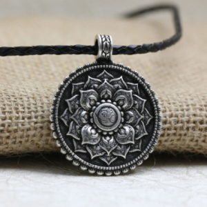 Antique Silver Om Pendant - Elegant Spiritual Jewelry for Meaningful Style