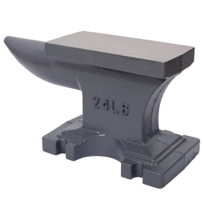 24LB 11KG Cast Iron Anvil with Single Horn & Round Horn - Stable Base for Bending, Shaping, and Twisting - Gray - Image 2